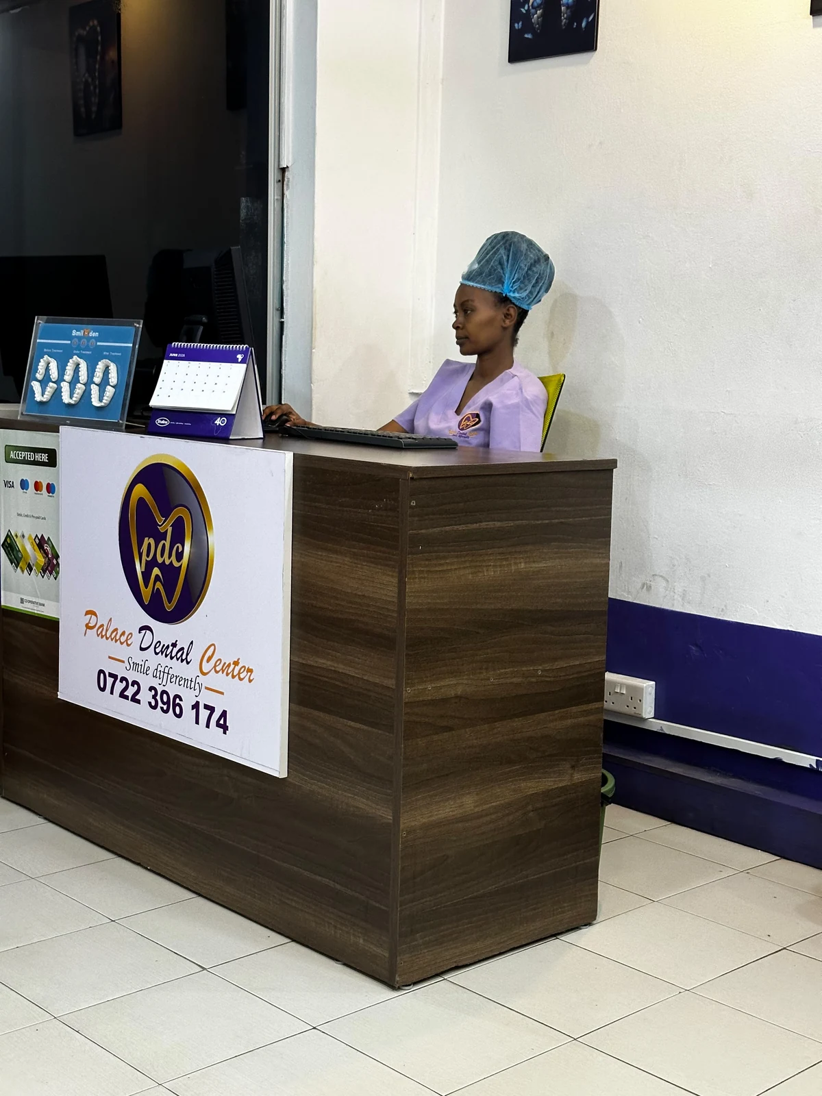 Reception desk at Palace Dental Centre